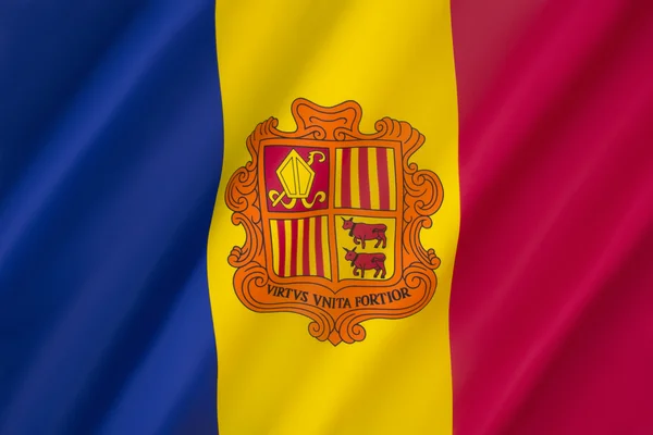 Bandeira de Andorra — Fotografia de Stock