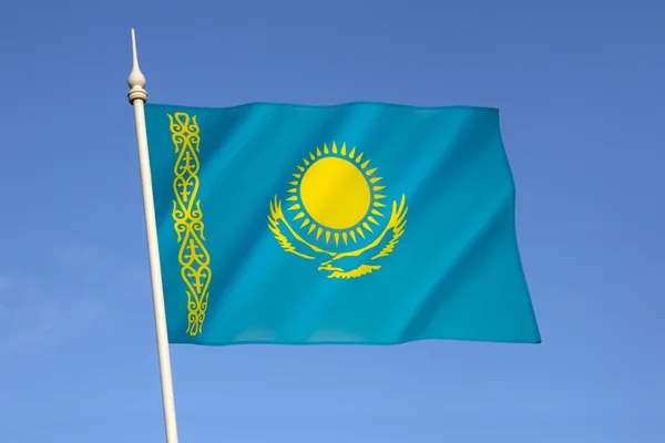 Flagge der Republik Kasachstan — Stockfoto