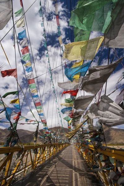 Ima zászlók - Tibet - Kína — Stock Fotó