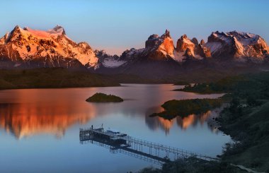 Torres del Paine Milli Parkı güney Şili Patagonya '