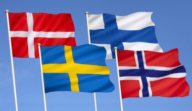 Flags of Scandinavia clipart