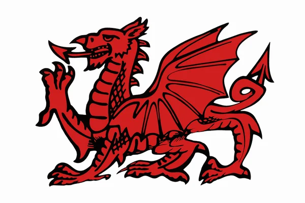 Wales - elszigetelt piros Daragon — Stock Fotó