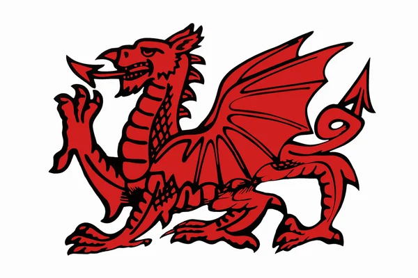 Red Daragon of Wales - Isolated — Stock Photo, Image