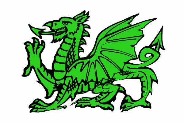 Groene Daragon Wales - geïsoleerd — Stockfoto