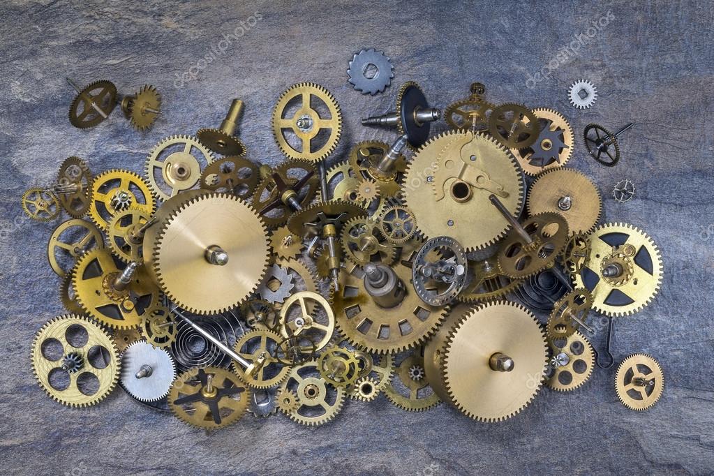 Old Clock Parts Cogs, gears, wheels — Stock Photo © Steve_Allen 80367134
