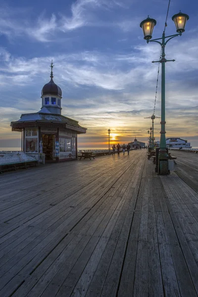 Blackpool északi mólóhoz: Alkonyat - Anglia - Sept.2015 — Stock Fotó