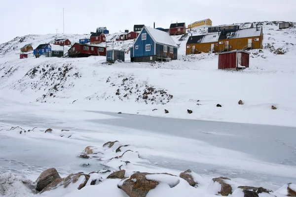 Ittoqqortoormiit vesnice - Grónsko — Stock fotografie