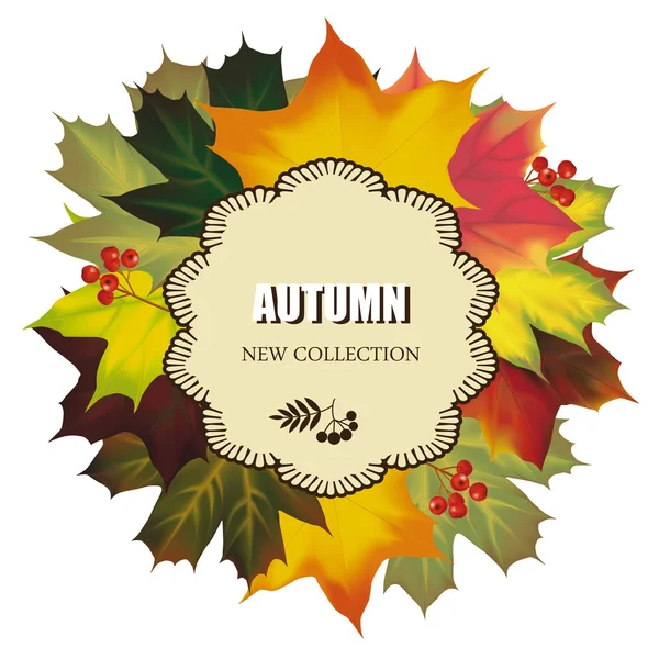 Autumn new collection wreath — Stock Vector