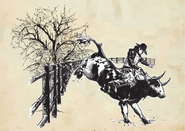 Bir el çizilmiş vektör, freehand - Rodeo