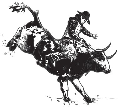 An hand drawn vector, freehand - Rodeo clipart