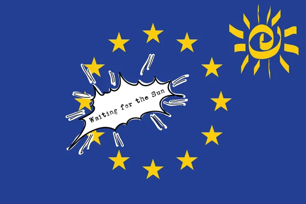 EU Flag - Waiting for the Sun — Stock Vector