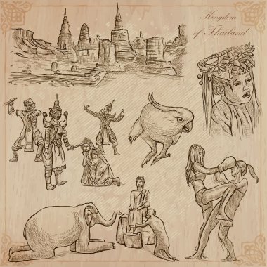 Tayland. Hayat resimleri. Vektör paketi.