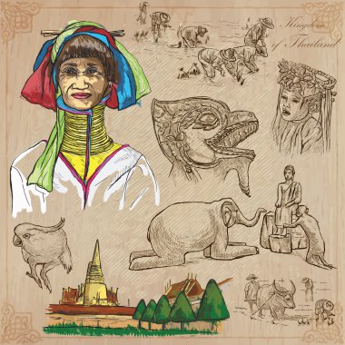 Tayland. Hayat resimleri. Vektör paketi.