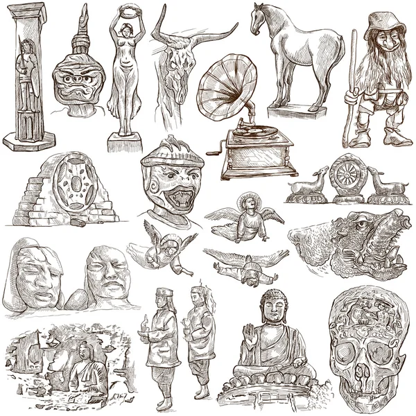 Native and old art pack - Freehand sketching — Stock Photo, Image