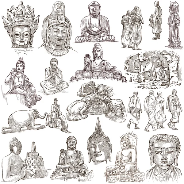 佛教-写意素描 — 图库照片