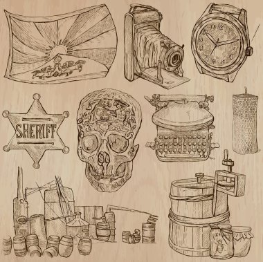 Nesneleri - bir elle çizilmiş vektör paketi.