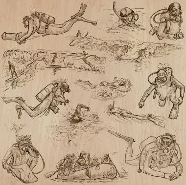 Spor - bir elle çizilmiş vektör paketi.