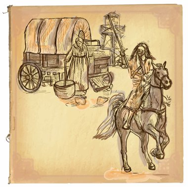 Hint - El çizilmiş vektör kroki, serbest, renkli çizgi sanatı