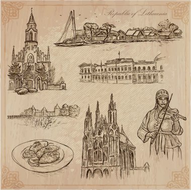 Lithuania. Pictures of Life. Vector pack. clipart