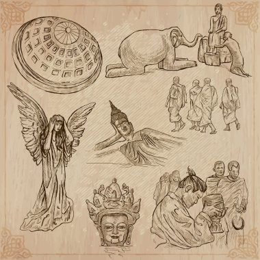 Din dünyanın dört bir yanından. Vektör paketi.