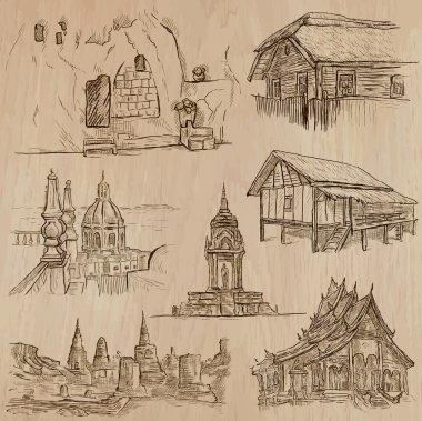 Architecture and Famous Places. Vector pack. clipart