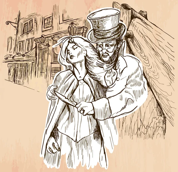 Jack the Ripper - Вектор, нарисованный вручную — стоковый вектор