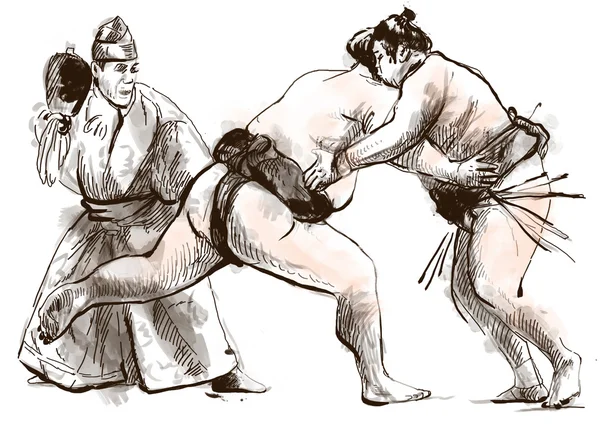 Sumo. An full sized hand drawn illustration in calligraphic style — Stock Photo, Image