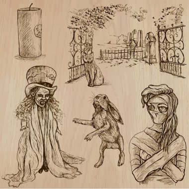 Cadılar Bayramı, canavar, sihir - vektör toplama