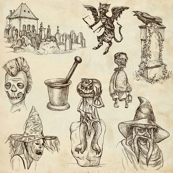 Halloween - An hand drawn collection — Stock Photo, Image