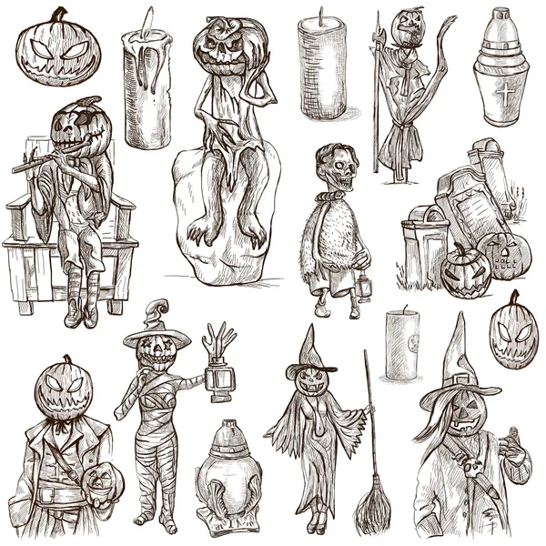 Halloween, Jack o Lantern - An hand drawn pack — Stok fotoğraf