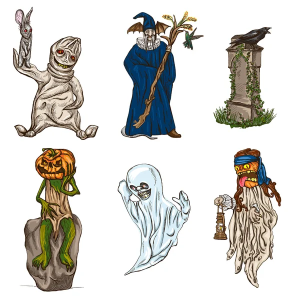 Halloween avatars - an hand drawn pack — Stock Photo, Image