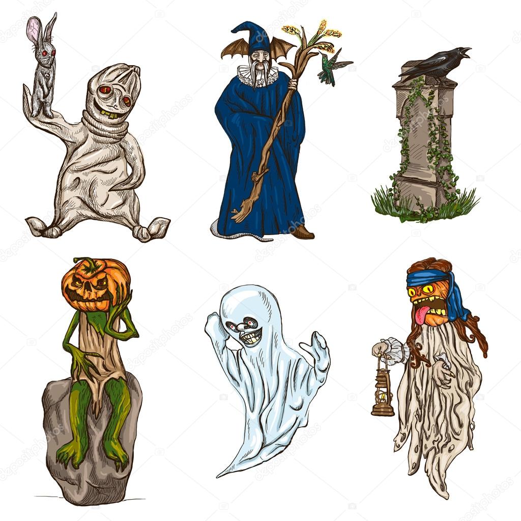 halloween avatars - an hand drawn pack