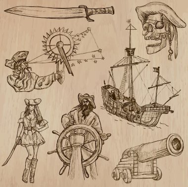 pirates - an hand drawn vector pack clipart