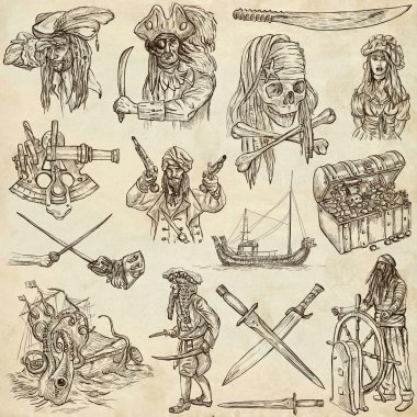 Korsanlar - eski kağıt no.4 ayarla.