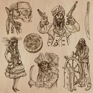 Pirates (no.8) - an hand drawn vector pack clipart