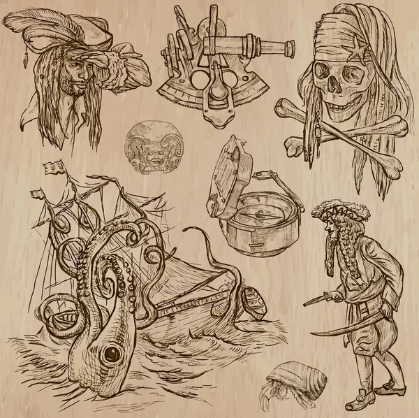 Pirates (no.7) - ein von Hand gezeichnetes Vektorpaket — Stockvektor