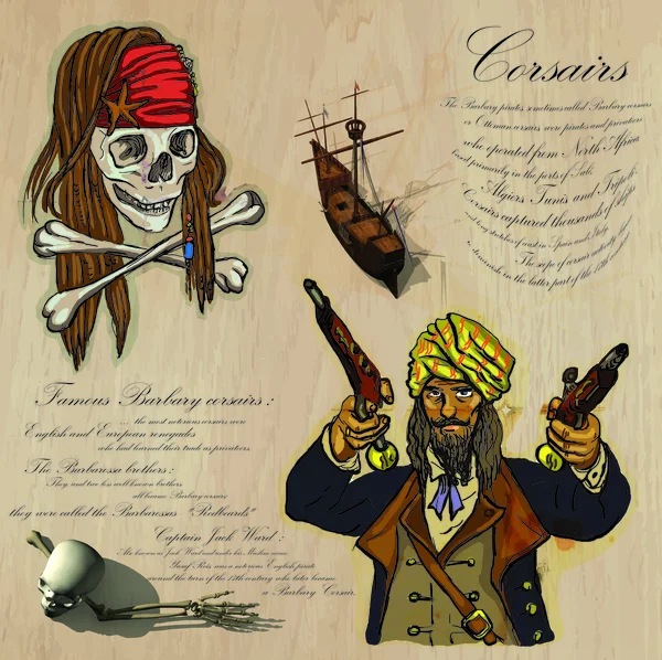 Piratas - Corsários —  Vetores de Stock