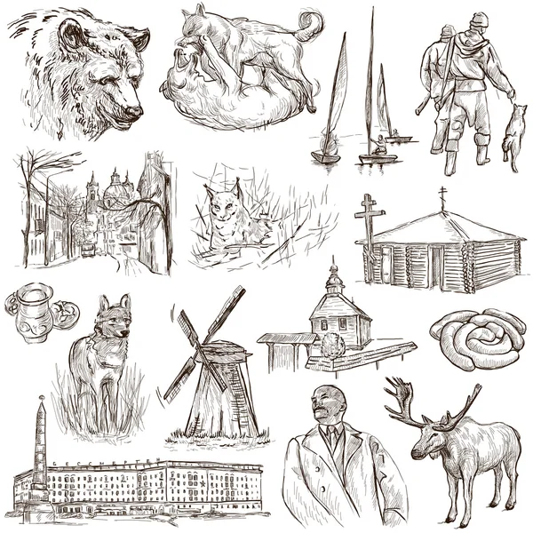 Belarus: Travel around the World. An hand drawn illustration. — Stock Photo, Image