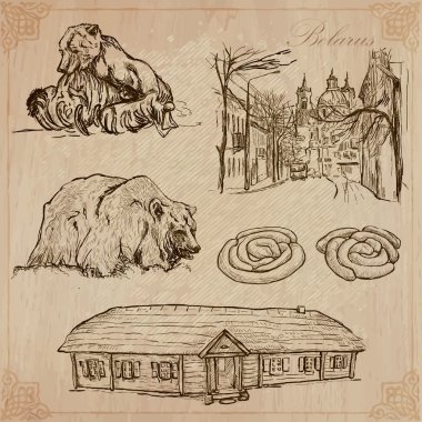 Belarus. Vektör paketi no.7 el çekilmiş