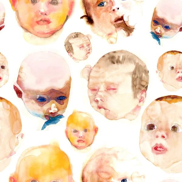 无缝婴儿-手绘 — 图库照片