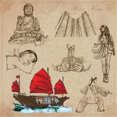 Hong Kong (vektör çizimler paketi no.1) - seyahat.