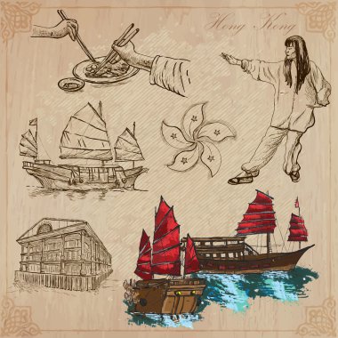 Hong Kong (vektör çizimler paketi no.2) - seyahat.