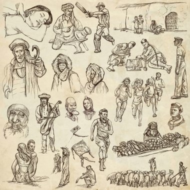 Yerliler - elle çizilmiş resimler