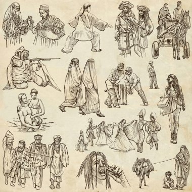 Yerliler - elle çizilmiş resimler