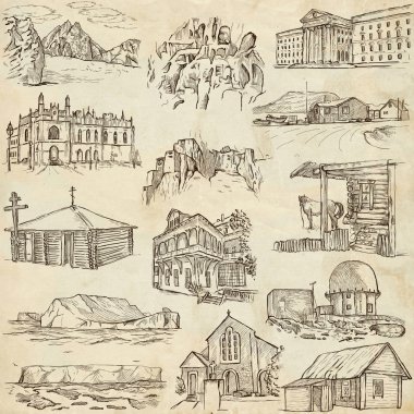 Architecture, Famous places - Full sized illustrations clipart