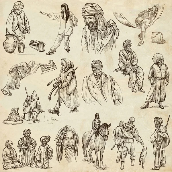原住民-手绘插图 — 图库照片