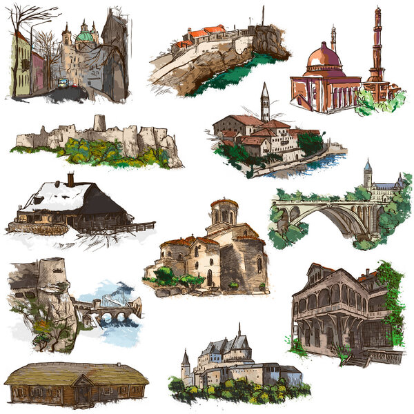 places nad architecture - full sized hand drawings