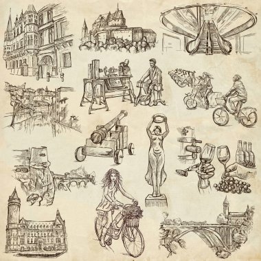 Luxembourg Travel - Full sized drawings clipart