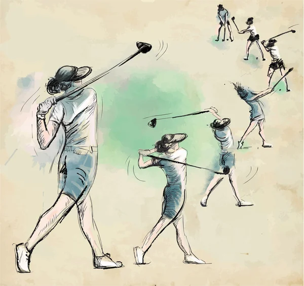 Golfer - Hand getrokken illustratie omgezet in vector — Stockvector