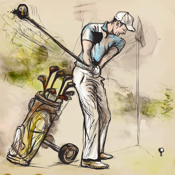 Golfer - Hand drawn illustration converted into vector — Stock Illustration Golfer - Hand drawn illustration converted into vector Stock Illustration